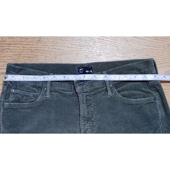 Mother The Dropout Crop Slouchy Skinny Corduroy Jeans Olive Green Womens Size 26 - Picture 7 of 9